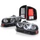 Chevy S10 1998-2004 Black Halo Projector Headlights Set LED Tail Lights