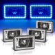 Chrysler New Yorker 1988-1990 Blue LED Halo Black Sealed Beam Headlight Conversion Low and High Beams