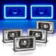 Mercury Cougar 1977-1986 Blue LED Halo Black Sealed Beam Headlight Conversion Low and High Beams