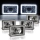 Chrysler New Yorker 1988-1990 LED Halo Black Sealed Beam Projector Headlight Conversion Low and High Beams
