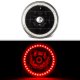 1969 Ford Mustang Red LED Halo Black Sealed Beam Headlight Conversion