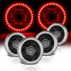 Mazda RX3 1973-1976 Red LED Halo Black Sealed Beam Projector Headlight Conversion