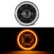 Mazda RX4 1974-1976 Amber LED Halo Black Sealed Beam Projector Headlight Conversion