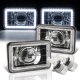 Chevy Cavalier 1984-1987 White LED Halo Black LED Projector Headlights Conversion Kit