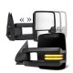 Chevy Suburban 1992-1999 Glossy Black Power Towing Mirrors Smoked LED Running Lights