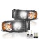 Dodge Ram 2002-2005 Black LED Headlight Bulbs Set Complete Kit
