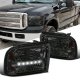 Ford F450 Super Duty 2005-2007 Smoked Headlights LED Daytime Running Lights