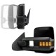 GMC Sierra 2500HD 2015-2019 Glossy Black Power Folding Tow Mirrors Conversion Smoked LED Lights