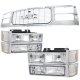 GMC Sierra 2500 1988-1993 Chrome Grille and Headlights Conversion