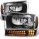 Ford Excursion 2000-2004 Black Headlights LED Bumper Lights