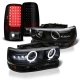 Chevy Suburban 2000-2006 Black Halo Projector Headlights LED Tail Lights