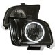 Ford Mustang 2005-2009 Glossy Black Halo Headlights