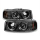GMC Sierra 1999-2006 Black Dual Halo Projector Headlights with LED