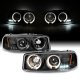 GMC Yukon 2000-2006 Black Dual Halo Projector Headlights with LED
