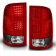 GMC Sierra 1500HD 2007-2013 LED Tail Lights Red and Clear with Black Housing