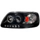 Ford Expedition 1997-2002 Black Halo Projector Headlights with LED