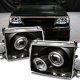 Toyota Tacoma 1997-2000 Black Dual Halo Projector Headlights with LED