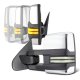 Chevy Silverado 3500HD 2007-2014 Chrome Power Folding Tow Mirrors Smoked Switchback LED DRL Sequential Signal