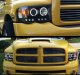 Dodge Ram 2002-2005 Black Halo Projector Headlights with LED