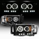 Dodge Ram 2500 2003-2005 Black Halo Projector Headlights with LED