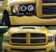 Dodge Ram 3500 2003-2005 Black Halo Projector Headlights with LED