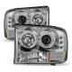 Ford Excursion 2000-2004 Clear Dual Halo Projector Headlights with LED