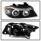 BMW 3 Series E90 Sedan 2006-2008 Black Dual Halo Projector Headlights
