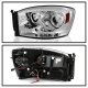 Dodge Ram 2006-2008 Clear Dual Halo Projector Headlights with LED