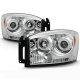 Dodge Ram 2500 2006-2009 Clear Dual Halo Projector Headlights LED
