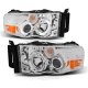 Dodge Ram 2002-2005 Chrome Projector Headlights with Halo and LED