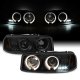 GMC Sierra 2500 1999-2004 Black Smoked Dual Halo Projector Headlights with LED