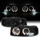 GMC Sierra Denali 2002-2006 Black Smoked Dual Halo Projector Headlights with LED