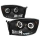 Dodge Ram 2500 2006-2009 Black Dual Halo Projector Headlights LED