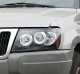 Jeep Grand Cherokee 1999-2004 Black Dual Halo Projector Headlights with LED