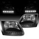 Ford F150 1997-2003 Black Crystal Headlights with LED DRL