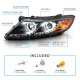 Kia Optima 2011-2015 Halogen Projector Headlights Black CCFL Halo LED DRL