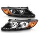 Kia Optima 2011-2015 Halogen Projector Headlights Black CCFL Halo LED DRL