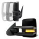 Chevy Suburban 2007-2014 Glossy Black Power Folding Tow Mirrors Smoked LED DRL