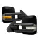 Ford F450 Super Duty 2008-2016 Glossy Black Tow Mirrors Smoked Switchback LED DRL Sequential Signal