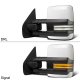 Toyota Tundra 2007-2021 White Power Folding Tow Mirrors Smoked Switchback LED DRL Sequential Signal