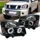 Nissan Armada 2004-2007 Black Dual Halo Projector Headlights with LED