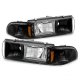 Chevy Impala 1991-1996 Black Euro Headlights with LED