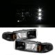 Chevy Impala 1991-1996 Black Euro Headlights with LED
