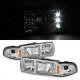 Chevy Impala 1991-1996 Clear Euro Headlights with LED