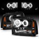 Ford F450 Super Duty 2005-2007 Black Projector Headlights with Halo and LED