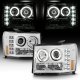 GMC Sierra 2007-2013 Clear Dual Halo Projector Headlights with LED