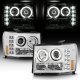 GMC Sierra 2500HD 2007-2014 Clear Dual Halo Projector Headlights with LED