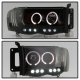 Dodge Ram 2500 2003-2005 Black Smoked Halo Projector Headlights with LED