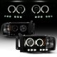 Dodge Ram 3500 2003-2005 Black Smoked Halo Projector Headlights with LED
