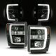Ford F350 Super Duty 2008-2010 Black Tube DRL Projector Headlights